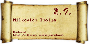 Milkovich Ibolya névjegykártya