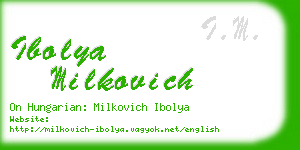 ibolya milkovich business card